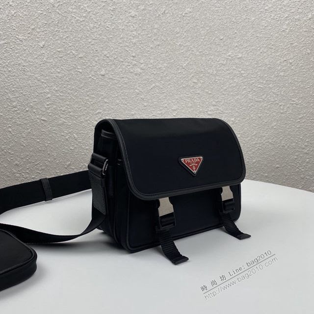 prada男包 普拉達新款郵差包 2VD034 Prada單肩斜挎包 Prada三合一組合郵差包 男女同款  pyd2350